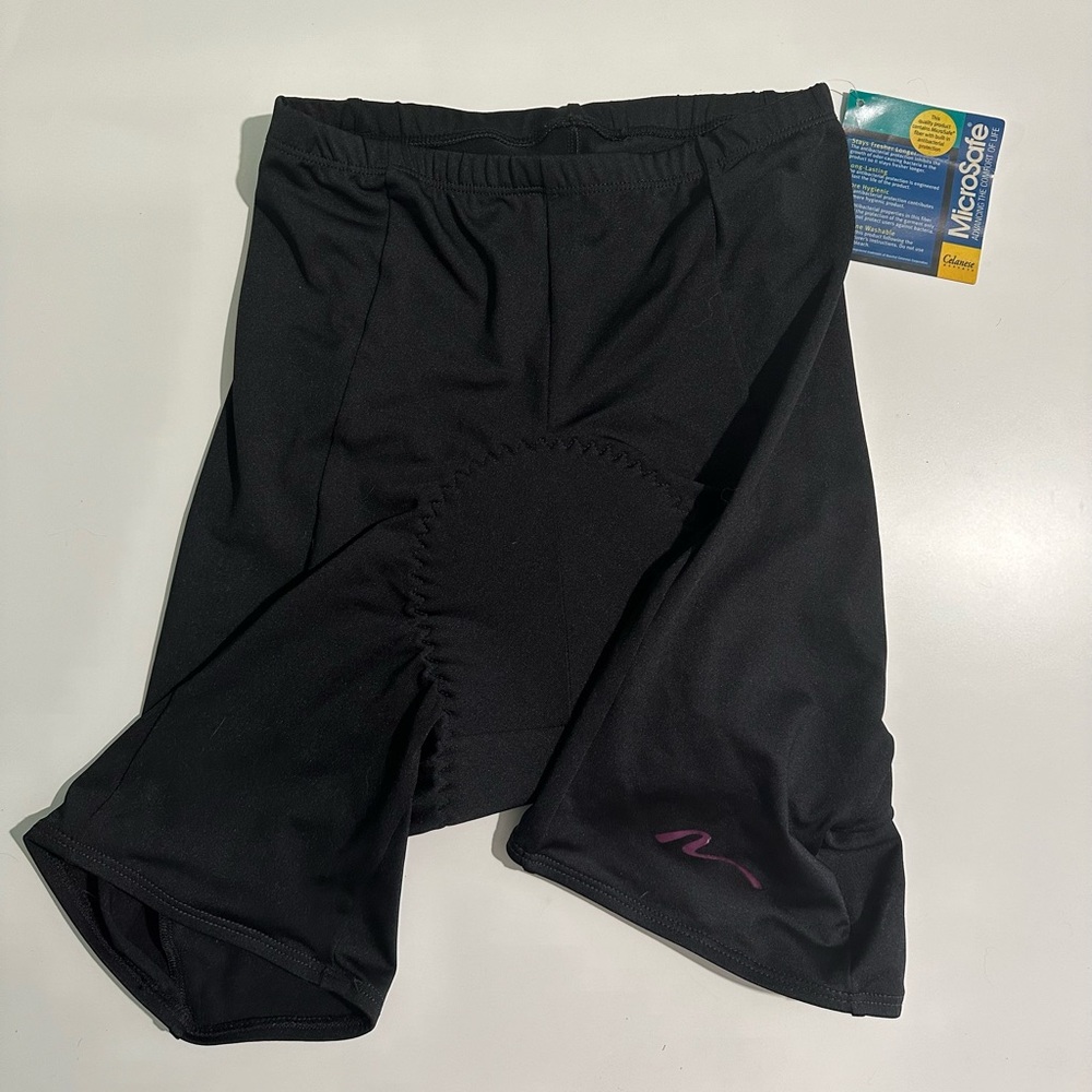NWT NASHBAR Women's Black Cycling Shorts Large Padded Seat